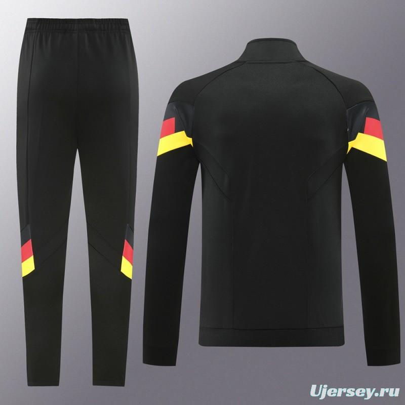 2024 Germany Black Full Zipper Jacket +Long Pants