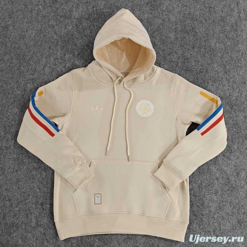 2024 Colombia 100th Black/Navy/Grey/Beige/White Hoodie With Golden Badge