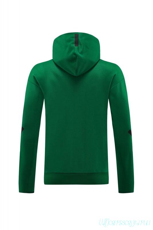 2024 Adidas Green Hoodie Full Zipper Jacket +Long Pants