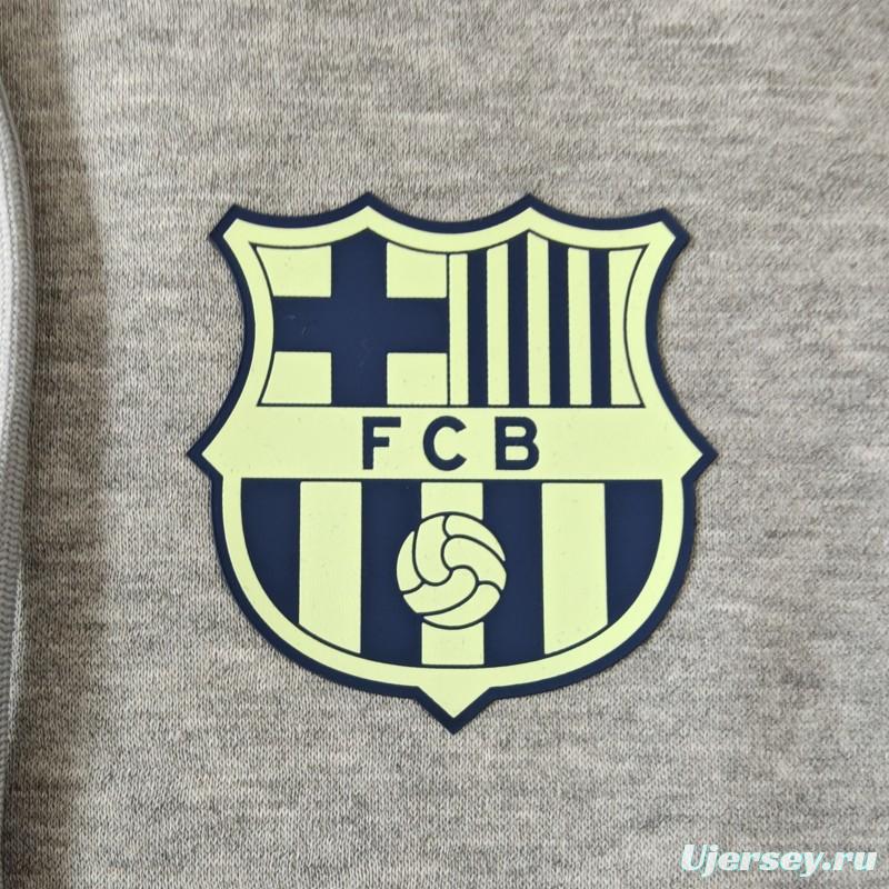 24/25 Barcelona Navy/Red/Black/Beige/Grey Hoodie WIth Black Badge