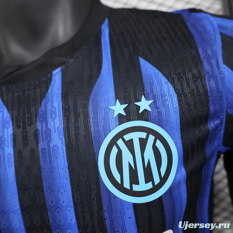 Player Version 25/26 Inter Milan Home Jersey With Sponsor