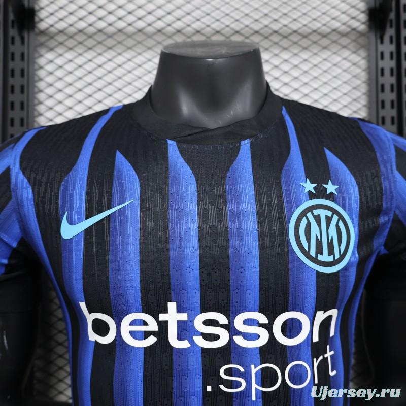 Player Version 25/26 Inter Milan Home Jersey With Sponsor