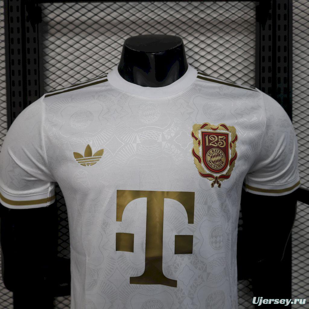 2024/25 Player Version Bayern Munich 125 Anniversary White Jersey