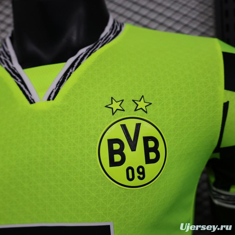 Player Version Borussia Dortmund 25/26 Neon Green Home Jersey with 1&1 Sponsor