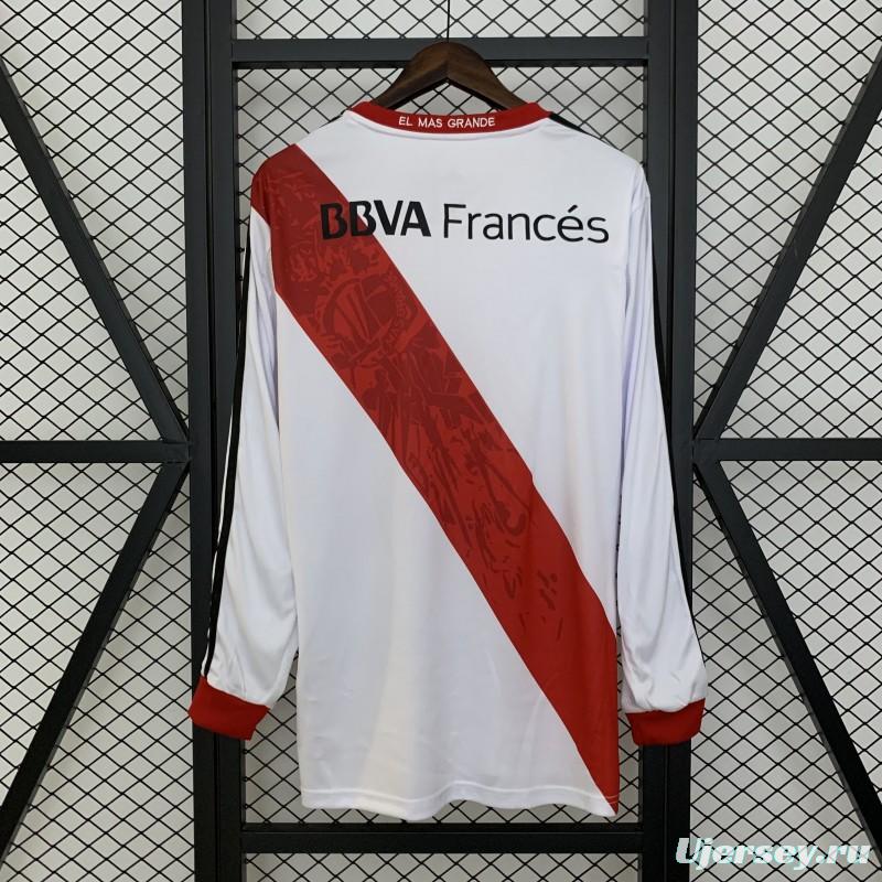 13/14 Retro Long Sleeve River Plate Home Jersey