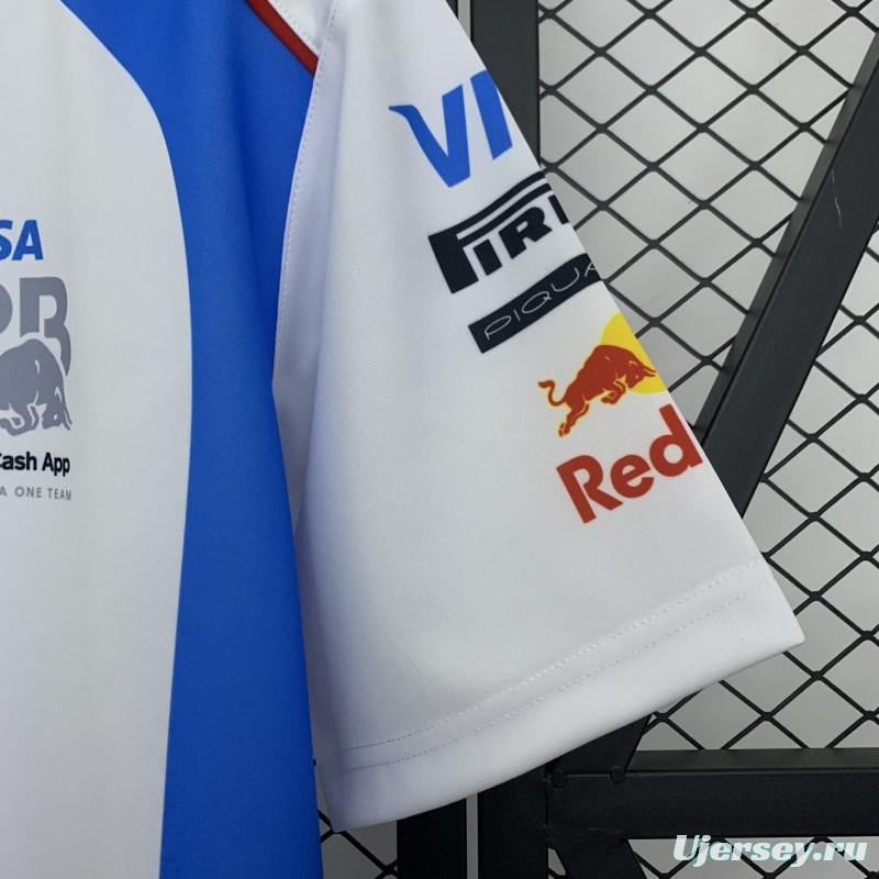 2025 F1 Formula RedBULL White/Blue T-Shirt