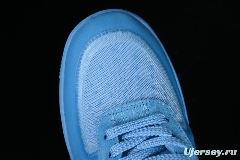 Nike Off White x Air Force 1 Low OW Collaboration Transparent Blue Casual Sneakers - AO4606-400
