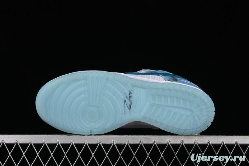 Nike Futura x Dunk Low Pro SB Skate Shoes with Tie-Dye Design - HF6061-400