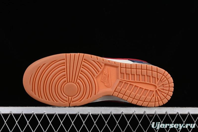 Nike SB Dunk Low Year of the Dragon Limited Edition - Dark Pattern Blue Red Swoosh Anniversary Custom Low-Top Casual Skate Shoes - DQ1098-365