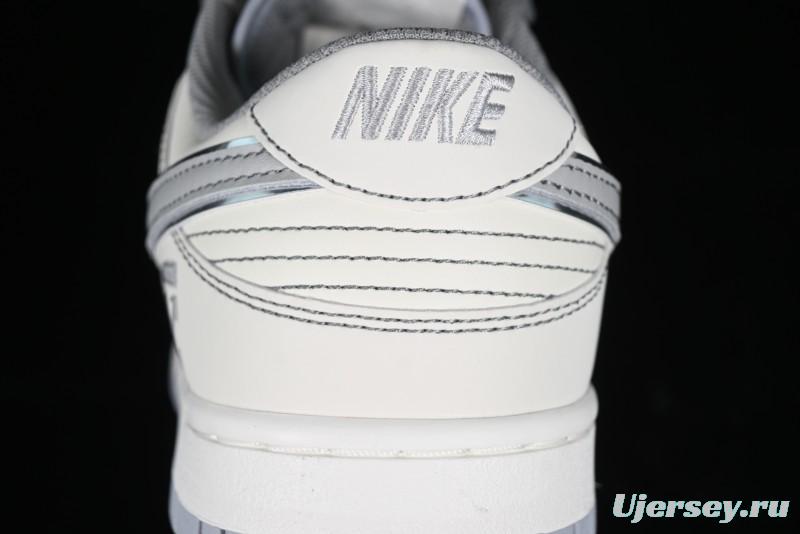 Nike SB Dunk Low OFF-WHITE Collaboration - Light Beige Grey Check Anniversary High-End Custom Low-Top Casual Sneakers - DJ2024-001