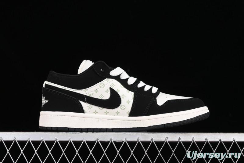 Nike Air Jordan 1 Low LV Collaboration - Black White Panda Custom Culture Casual Sneakers SJ9950-001