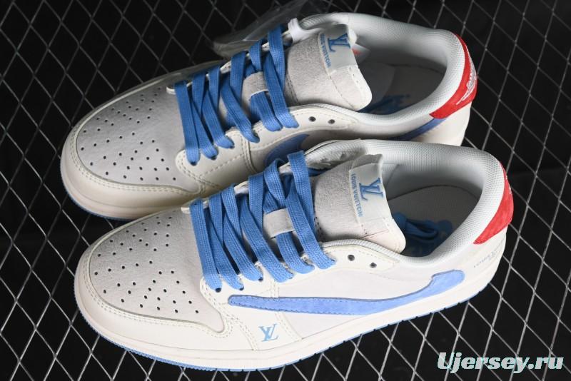 Nike Travis Scott x Fragment Design x Air Jordan 1 Low OG SP AJ1 LV Collaboration Casual Sneakers - XY2688-101