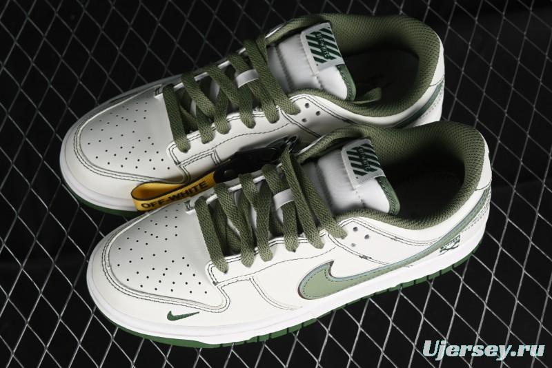 Nike SB Dunk Low OFF-WHITE Collaboration - Anniversary Premium Custom Low-Top Casual Sneakers DJ2024-002