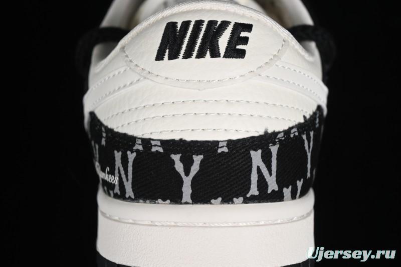 Nike SB Dunk Low MLB Strap Collaboration - Black Denim Print Anniversary Custom Low-Top Casual Sneakers - SJ2068-251