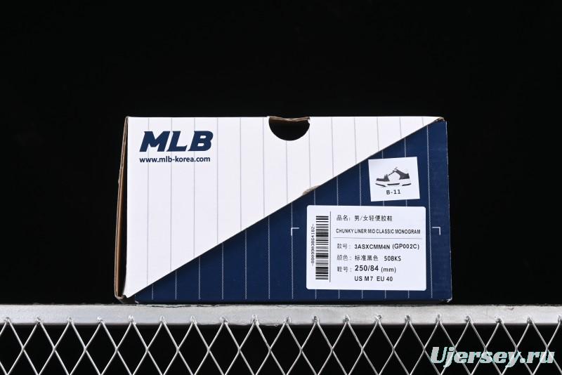 MLB Chunky Liner New York Yankees Lightweight Platform Sneakers with 6cm Height Increase - 3ASXCMM4N50BKS