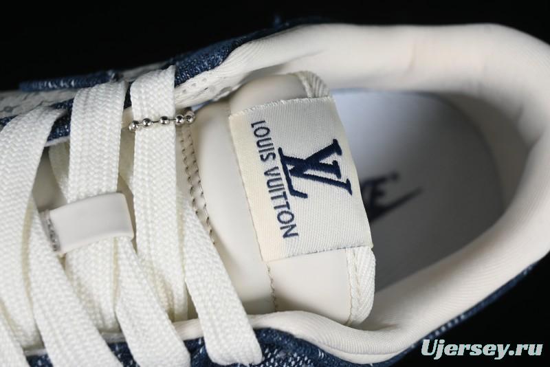 Nike SB Dunk Low LV Collaboration - Denim Checker Anniversary High-End Custom Low-Top Casual Skate Shoes - JH8310-949