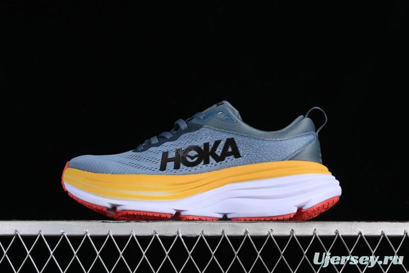 HOKA ONE ONE Bondi 8 Performance Cushion Running Shoes with Enhanced Support - 1123202 GBMS