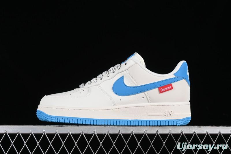 Nike Supreme x Air Force 1'07 Low Casual Sneakers in Lake Blue - HD1968-024