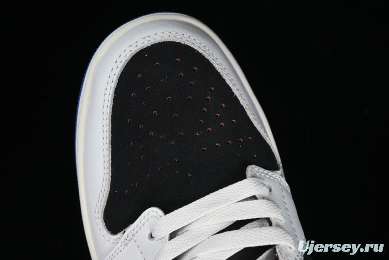 Nike Air Jordan 1 Low "Quai 54" Casual Sneakers in White Black Blue - HQ0764-001