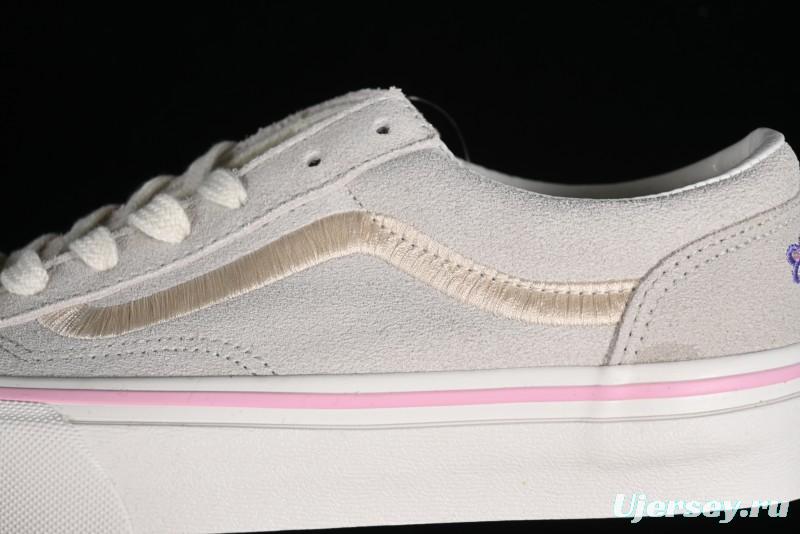 Vans Style 36 Low-Top Skate Shoes with Embroidered Details in Cream - VN000CRPGRN