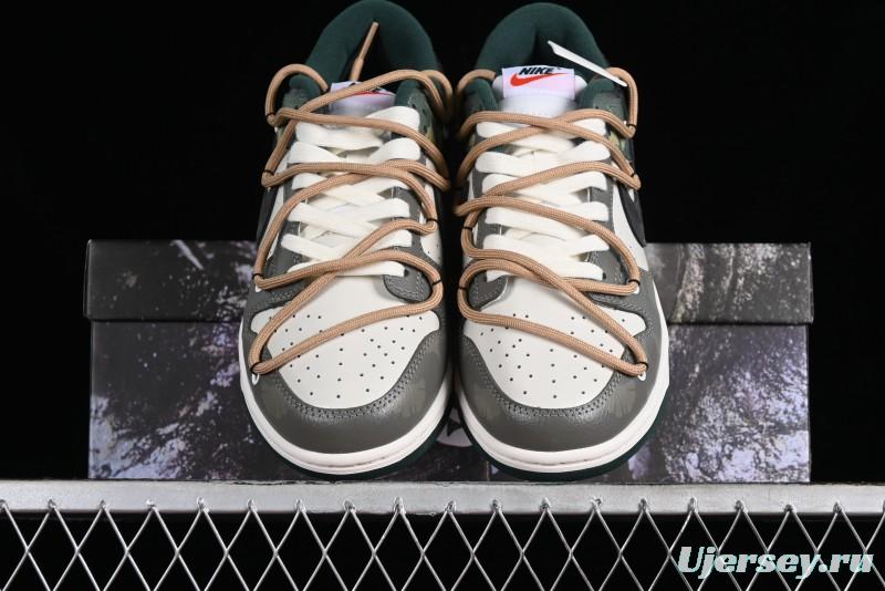 Nike Dunk Low Panda Prank Jungle Crossing - Green Wild Floating Abyss Beige Brown Green SB Lace-Up Low-Top Casual Skate Shoes - FD0350-133
