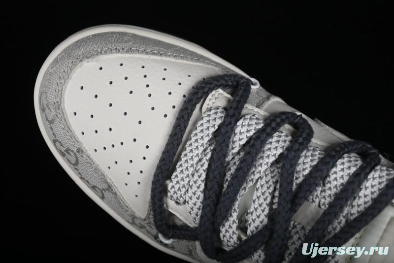 Nike SB Dunk Low Gucci Collaboration - Lace-Up Ash Anniversary High-End Custom Low-Top Casual Sneakers - SJ2068-263