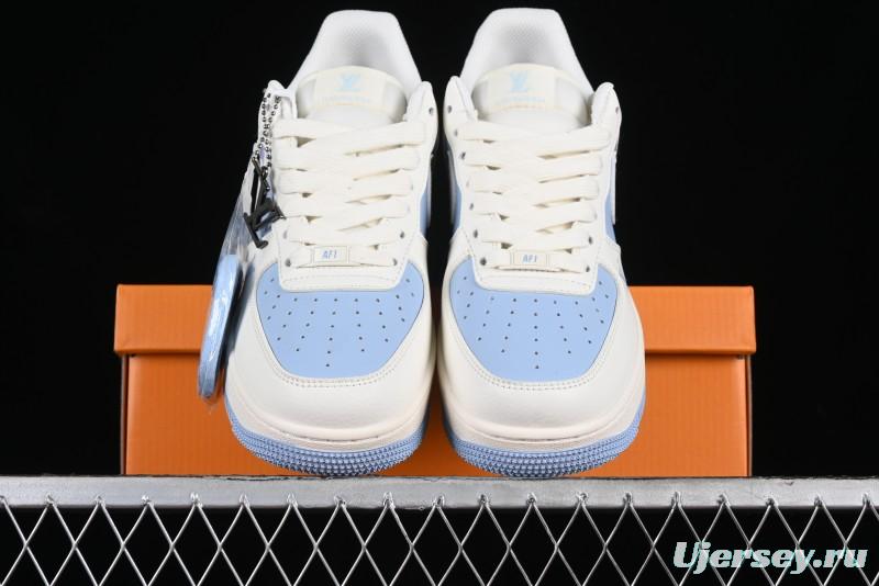 Nike Air Force 1 '07 Low LV Collaboration - Off White Ice Blue Casual Sneakers BB9599-203