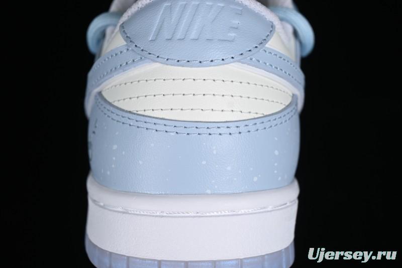 Nike Dunk Low SB Casual Sneakers in Light Blue with Sea Salt Lime Accents - FJ7743-194