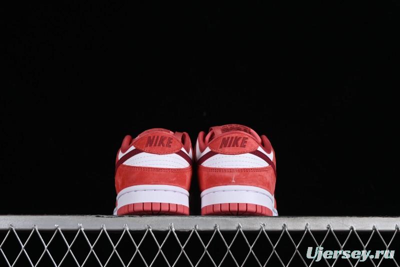 Nike SB Dunk Low Retro Valentine's Day 2024 White Rose Red Skateboarding Shoes - FQ7056-100