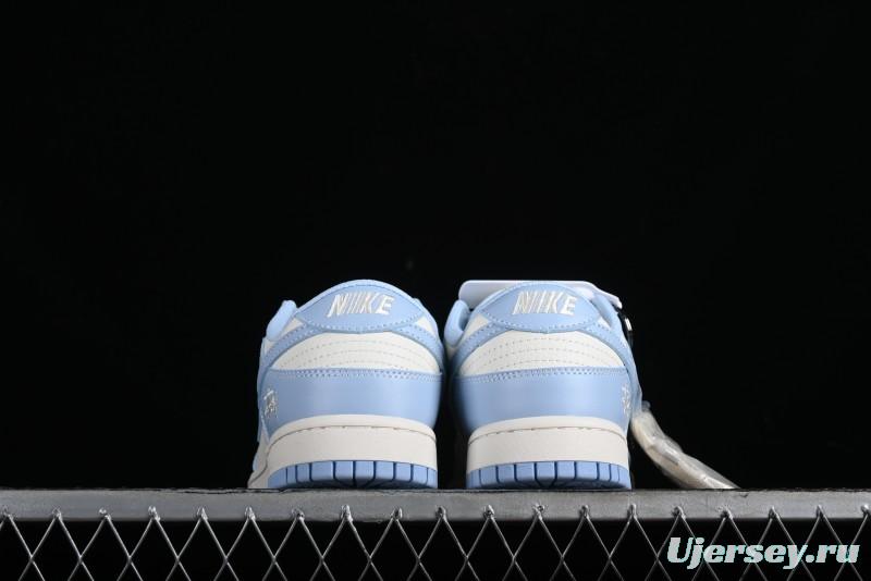 Nike SB Dunk Low Supreme Collaboration - University Blue Anniversary High-End Custom Low-Top Casual Skate Shoes - BB9898-004