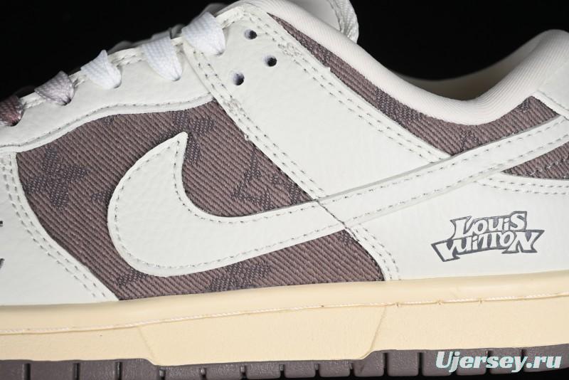 Nike SB Dunk Low LV Collaboration - Denim Patchwork Anniversary High-End Custom Low-Top Casual Sneakers - JH8310-956