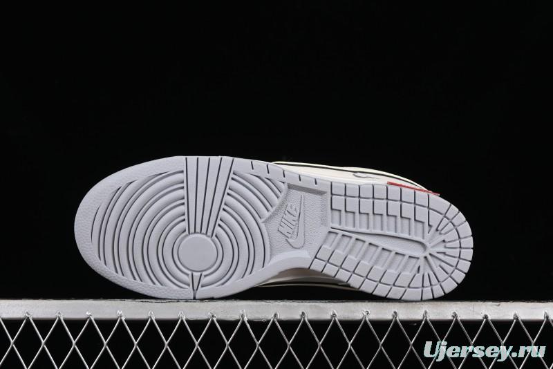 Nike SB Dunk Low Supreme Collaboration - Light Grey Anniversary Customized Low-Top Casual Skate Shoes - DJ2024-005