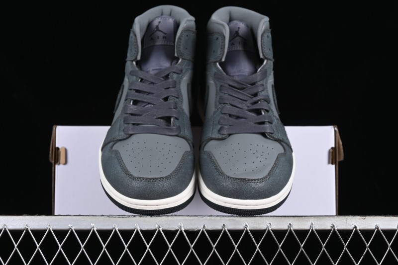Nike Air Jordan 1 Mid Basketball Shoes in Space Gray - FJ3448-001