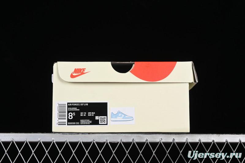 Nike Air Force 1 '07 Low Stussy Collaboration - Sky Blue Low-Top Casual Sneakers - BB9599-201