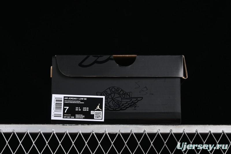 Nike Air Jordan 1 Low Retro Casual Sneakers in Grey Tan - HF1567-200