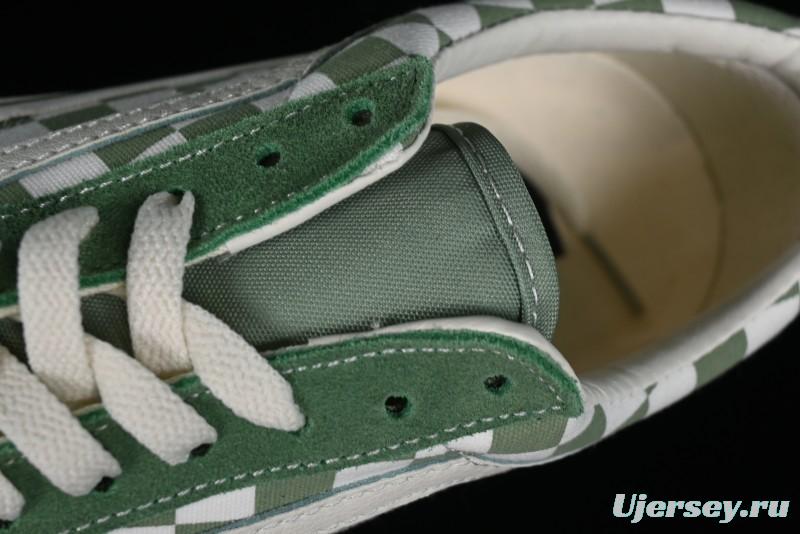 Vans Old Skool Reissue 136 Checkerboard Green Retro Canvas Shoes - VN000MT6V0N