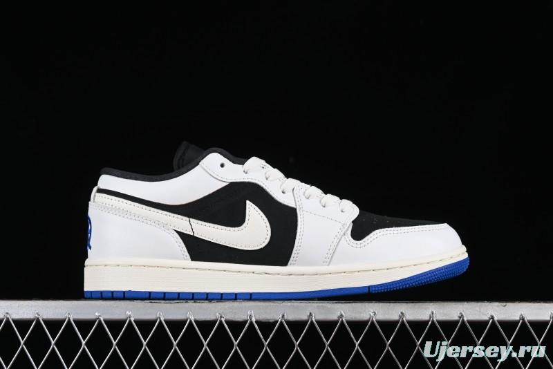 Nike Air Jordan 1 Low "Quai 54" Casual Sneakers in White Black Blue - HQ0764-001