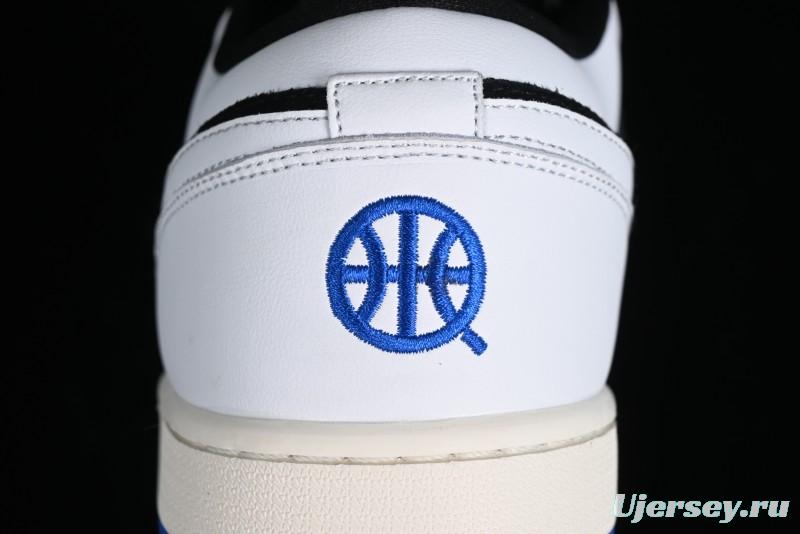 Nike Air Jordan 1 Low "Quai 54" Casual Sneakers in White Black Blue - HQ0764-001
