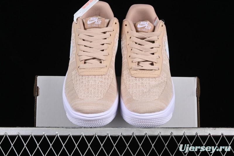 Nike Air Force 1 '07 Low 2.0 Khaki Flyknit Casual Sneakers - CI0051-200