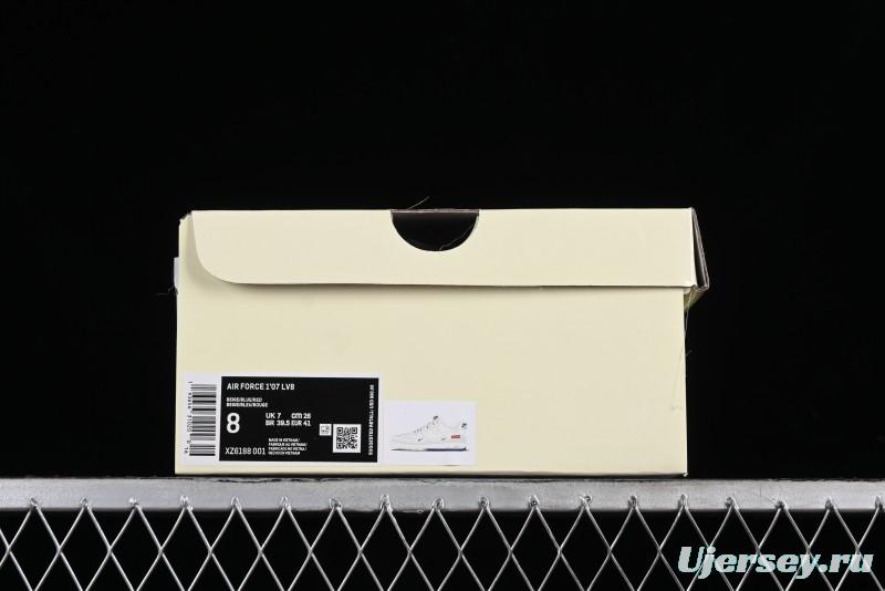 Nike Air Force 1 '07 Low Supreme Collaboration - White Blue Color Block Low-Top Casual Sneakers - XZ6188-001