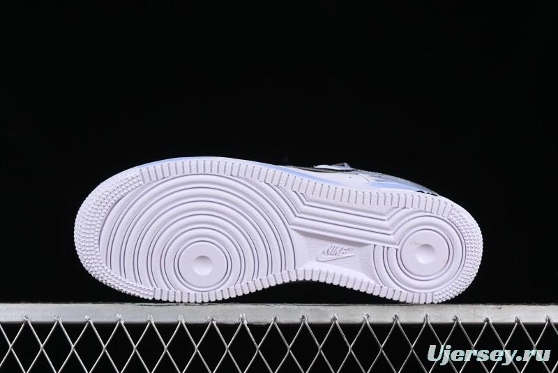 Nike Air Force 1 '07 Low Casual Sneakers with Two-Tone Shadow Swoosh and Custom Anime Art - CW2288-111