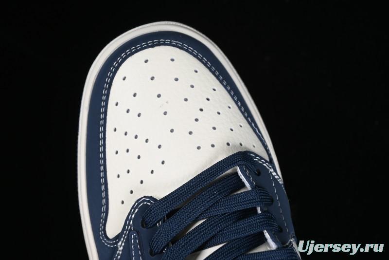 Nike Travis Scott x Fragment Design x Air Jordan 1 Low OG SP AJ1 LV Collaboration Deep Blue Low-top Casual Sneakers - LX1988-103