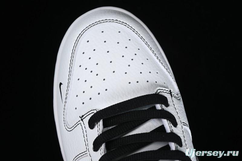 Nike Supreme x Nike SB Dunk Low Collaboration - Classic White Black Anniversary High-End Custom Low-Top Casual Skate Shoes - DY1503-100