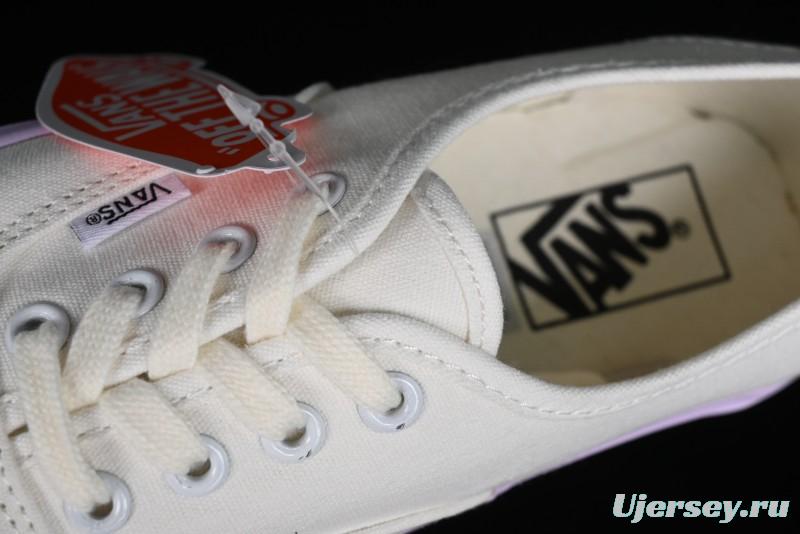 Vans Authentic White Purple Canvas Skate Shoes - VN0009PVCGX