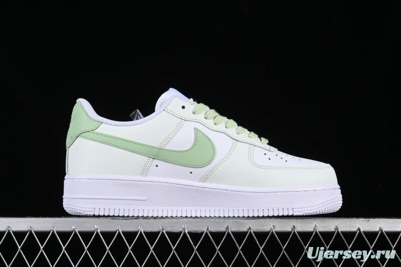 Nike Air Force 1 '07 Low Casual Sneakers with Anime-inspired Green Apple Spray Paint Design - DY8899-002