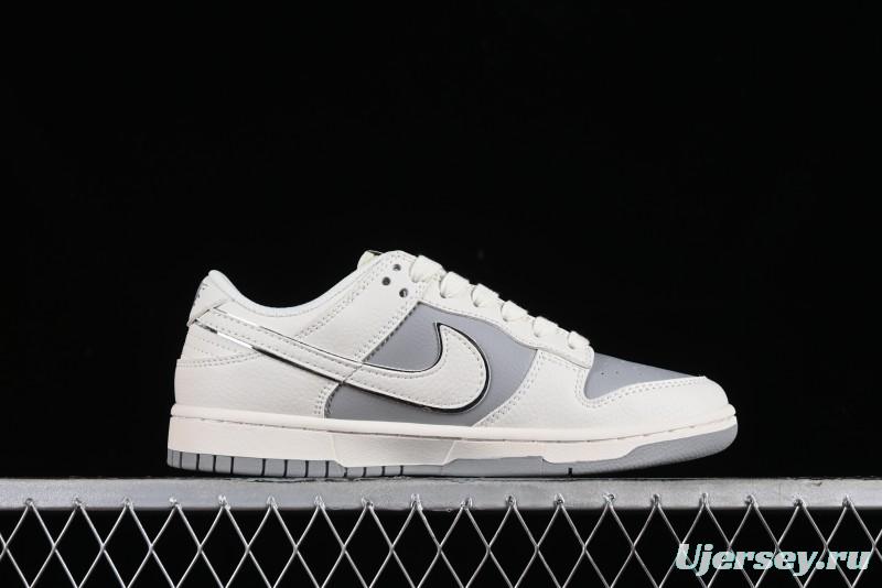 Nike SB Dunk Low LV Collaboration - Beige Silver Gray Anniversary High-End Custom Low-Top Casual Skate Shoes - BB8766-210