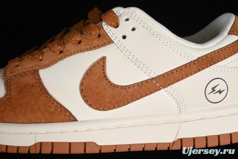 Nike SB Dunk Low Lightning Collaboration - Beige Brown Colorway with Small Brown Swoosh Anniversary High-End Custom Low-Top Casual Skate Shoes - XD1688-031