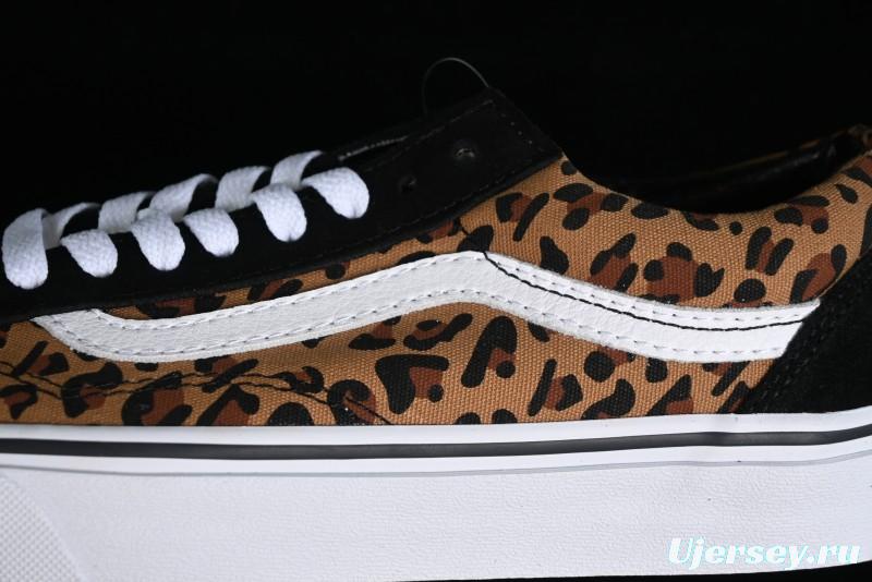 Vans Old Skool Classic Retro Low-Top Canvas Sneakers with Leopard Print and Slip-Resistant Sole - VN000CR5CJK
