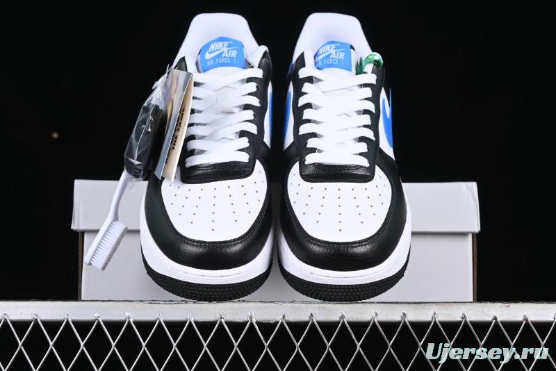 Nike Air Force 1 '07 Low White Black Blue Color Block Casual Sneakers - FN8008-001