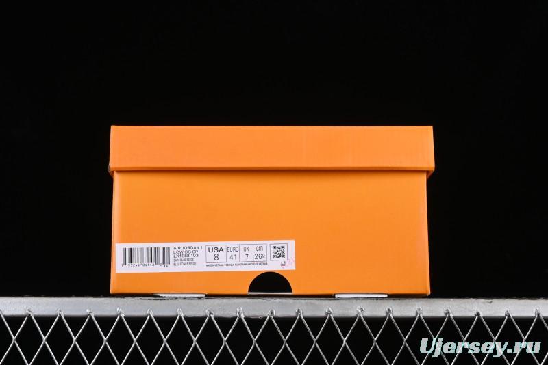 Nike Travis Scott x Fragment Design x Air Jordan 1 Low OG SP AJ1 LV Collaboration Deep Blue Low-top Casual Sneakers - LX1988-103